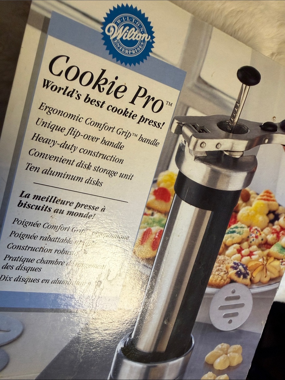 Wilton Cookie Pro Stainless Steel Cookie Press with Black Handle